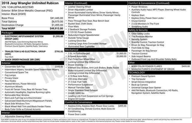 2018 Jeep Wrangler Unlimited Rubicon