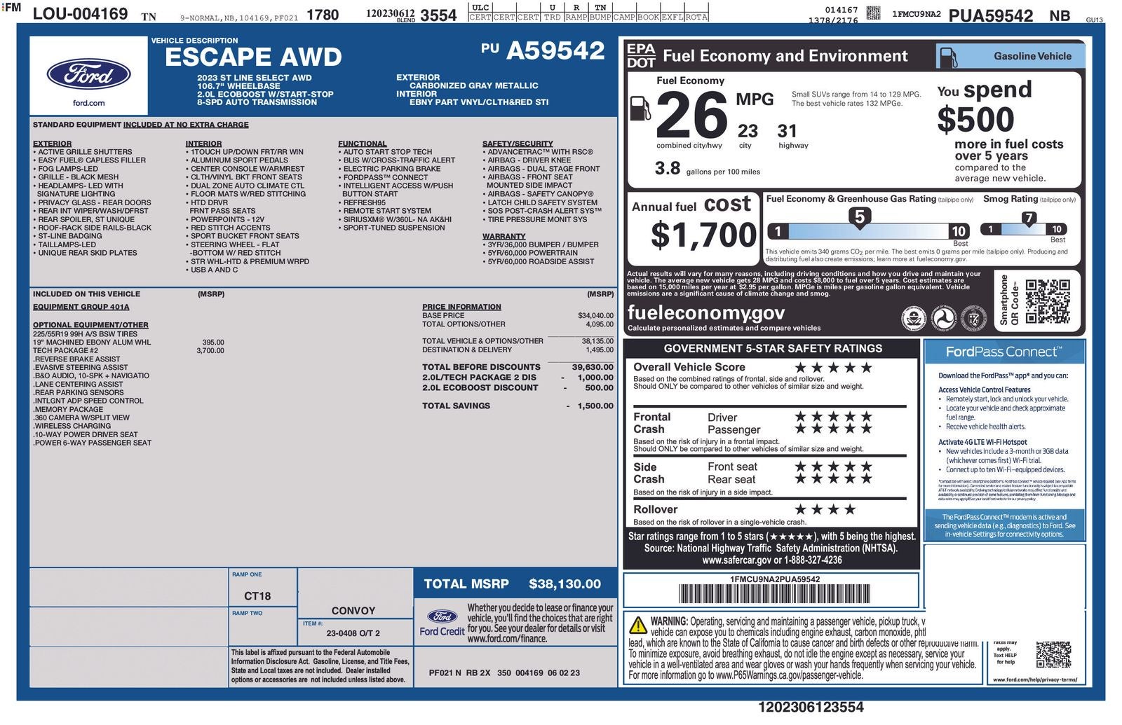 2023 Ford Escape ST-Line Select