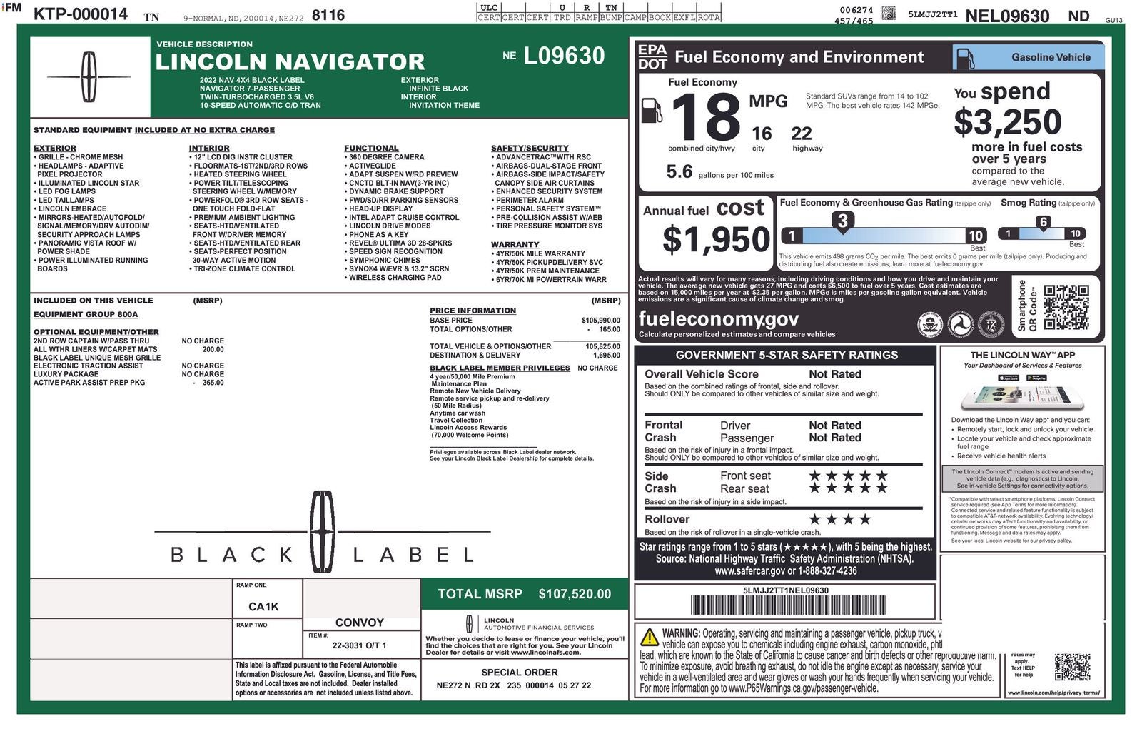 2022 Lincoln Navigator Black Label