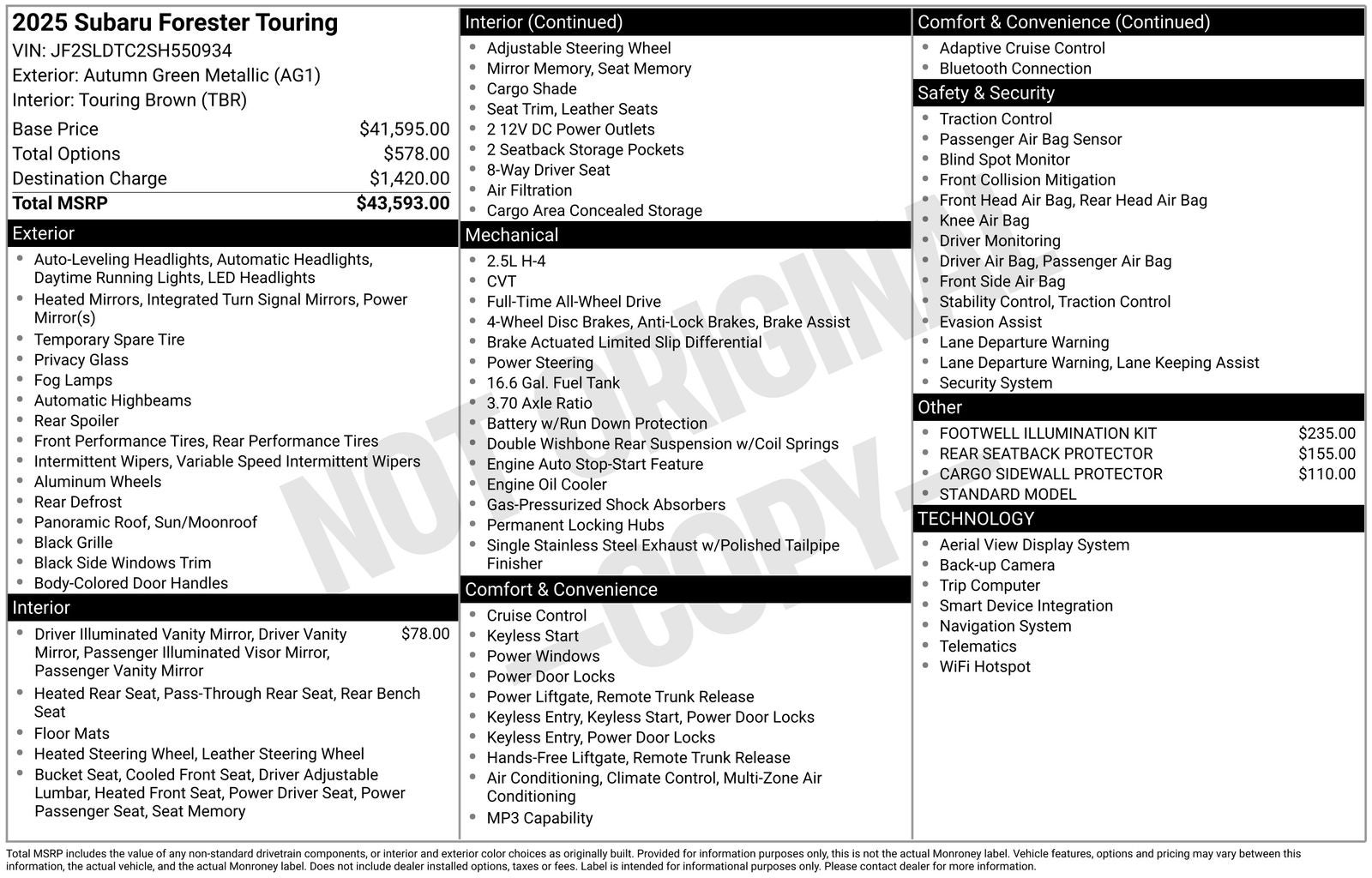 2025 Subaru Forester Touring