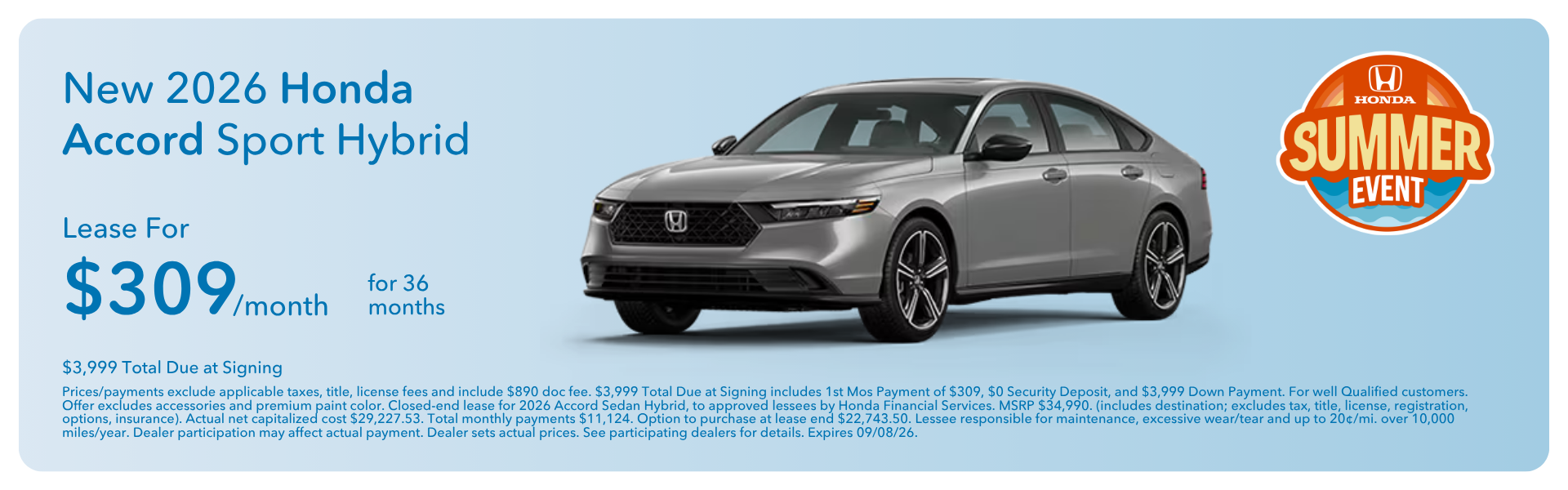 New 2026 Honda Accord Sport Hybrid