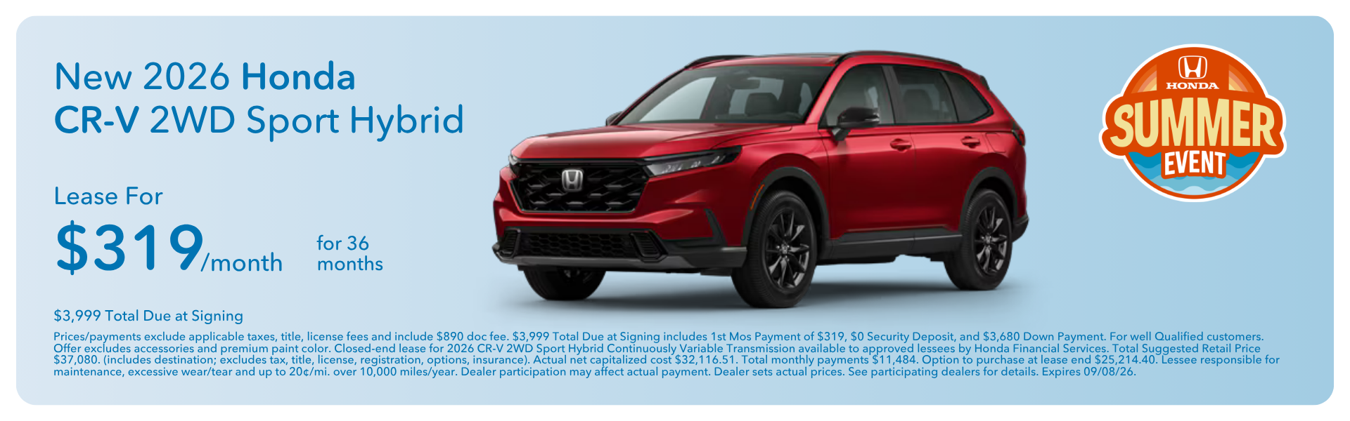 New 2026 Honda CR-V 2WD Sport Hybrid