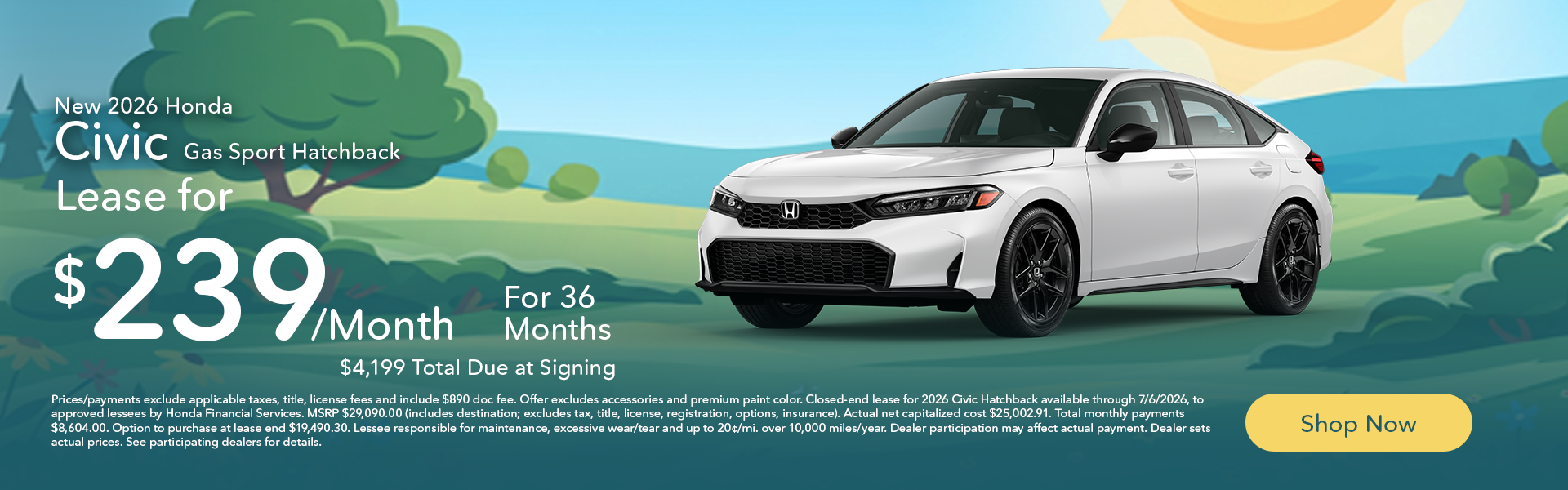 New 2026 Honda Civic Sport Hatchback