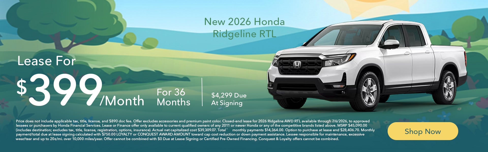 New 2026 Honda Ridgeline RTL