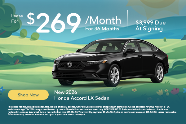 New 2026 Honda Accord LX