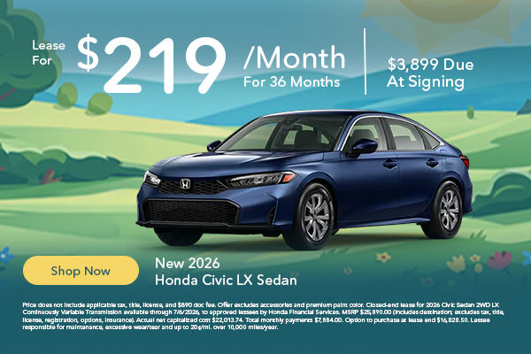 New 2026 Honda Civic LX Sedan