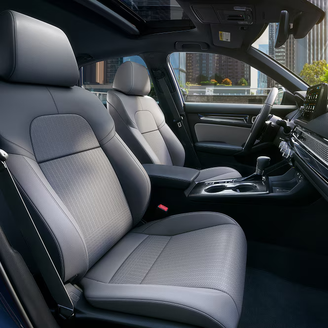 2026 Honda Civic interior front seats -- leather-trimmed comfort