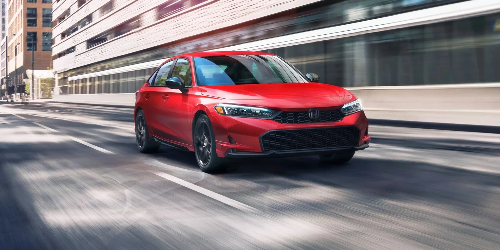 2026 Honda Civic Sport, Rallye Red, front three-quarter, Clarksville TN