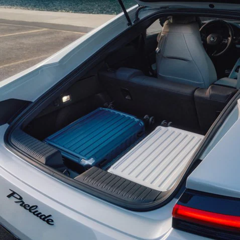 2026 Honda Prelude Hybrid hatchback trunk open cargo